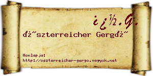 Öszterreicher Gergő névjegykártya